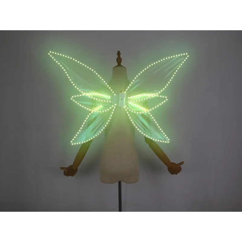 Asas brilhantes desempenho de palco cosplay adulto iluminar traje de fadas festa de halloween rave festival rave brilhante photoshoot novo