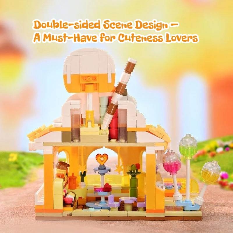 

Keeppley Wonderful Building Blocks Greedy Cat Series Worry Free Shop Street View Puppet Cake Shop Assembled Toy Gifts