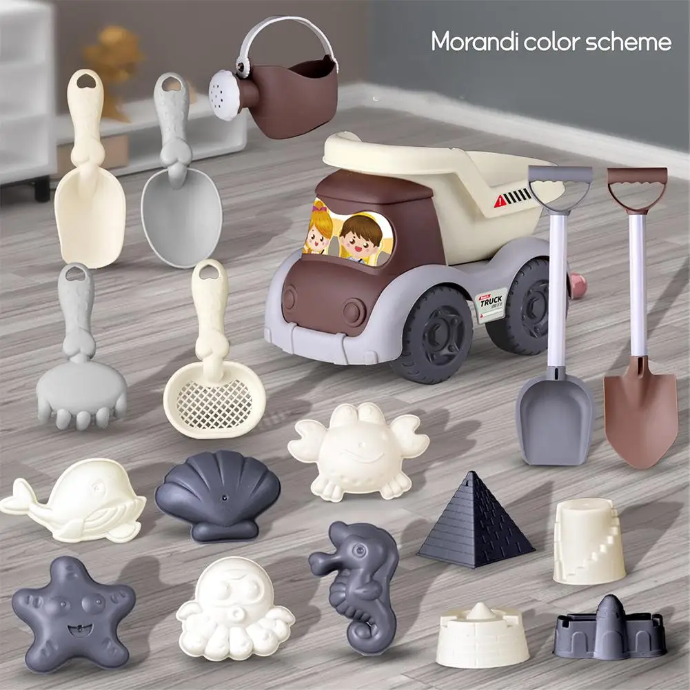 17/18/19pcs Beach Toys Set Summer Outdoor Games Sand Play Plastic Watering Bottle Shovels Panda Beach Water Game Toy Tools Gift