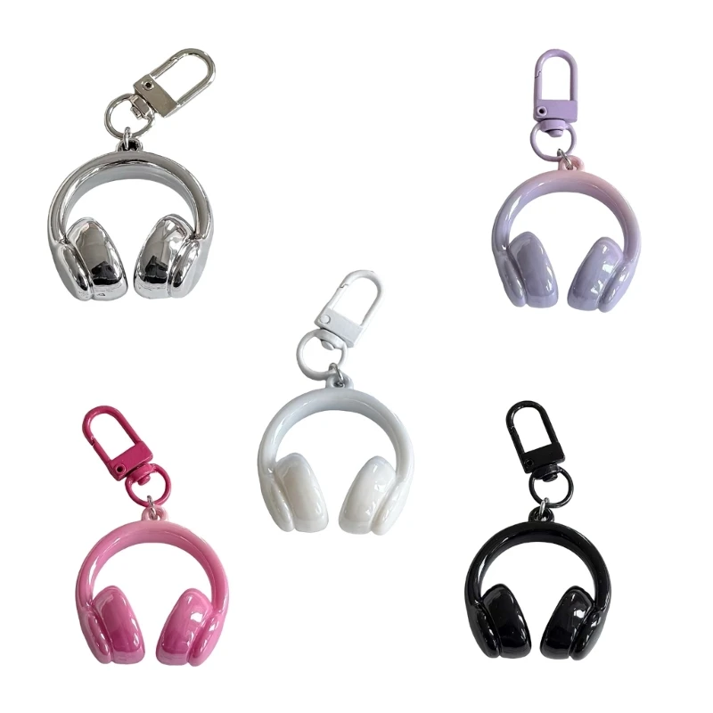 652B Portable 3D Headphone Keychain Resin Keyring Carabiner Gift for Keys Backpacks