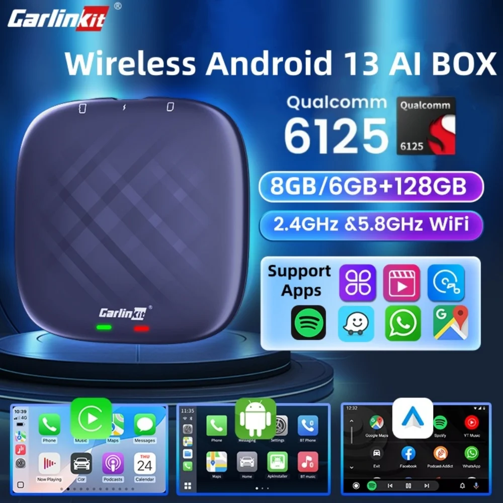 Image of CarlinKit 6G/8G+128G Android 13 CarPlay AI Box 8-Kern Wireless Android Auto CarPlay Video Box FOTA-Upgrade für Netflix YouTube