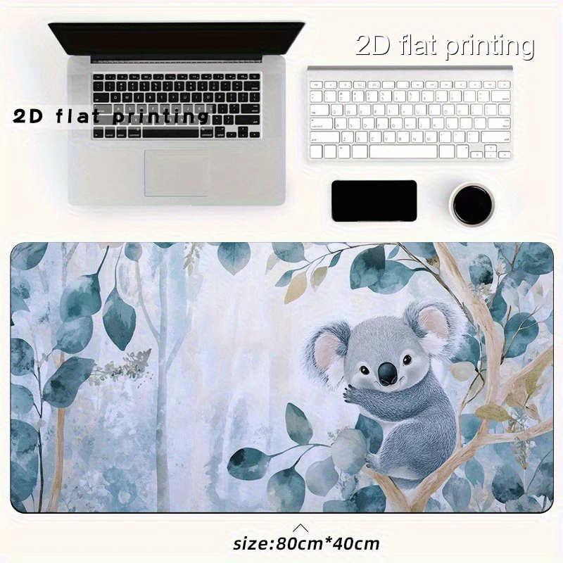 

2D Flat Printing 1pc Koala Pattern Mouse Pad/Extra Large Keyboard Mat Desk Pad/Office Home Rubber Computer Desk Mat