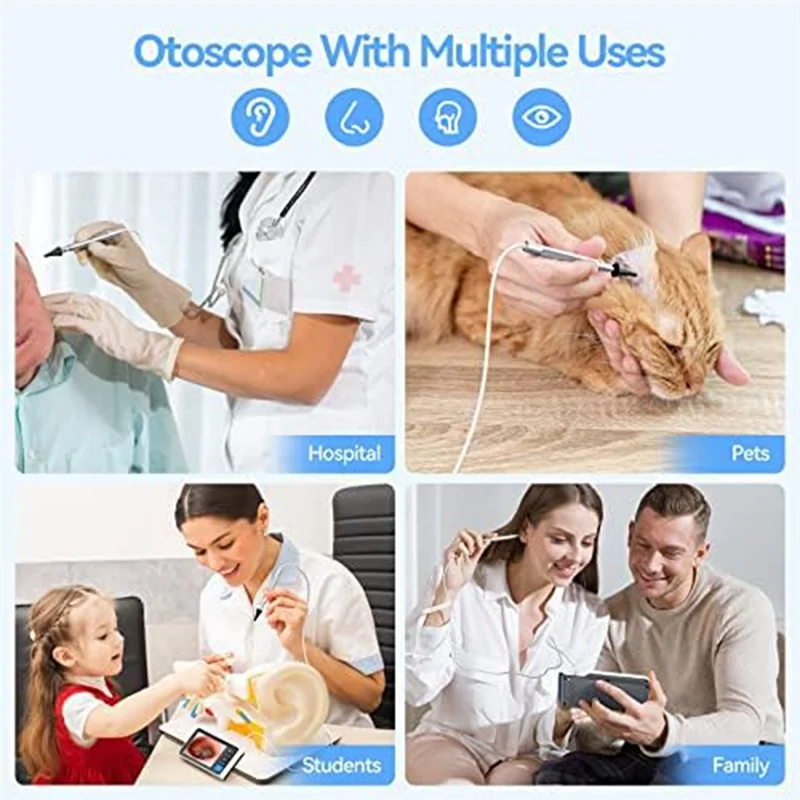 Caméra d'oreille Otoscope avec écran de 4.5 pouces, nettoyeur d'oreille intelligent, cuillère d'oreille visuelle avec Kit d'outils de caméra, caméra de nettoyage d'oreille Durable