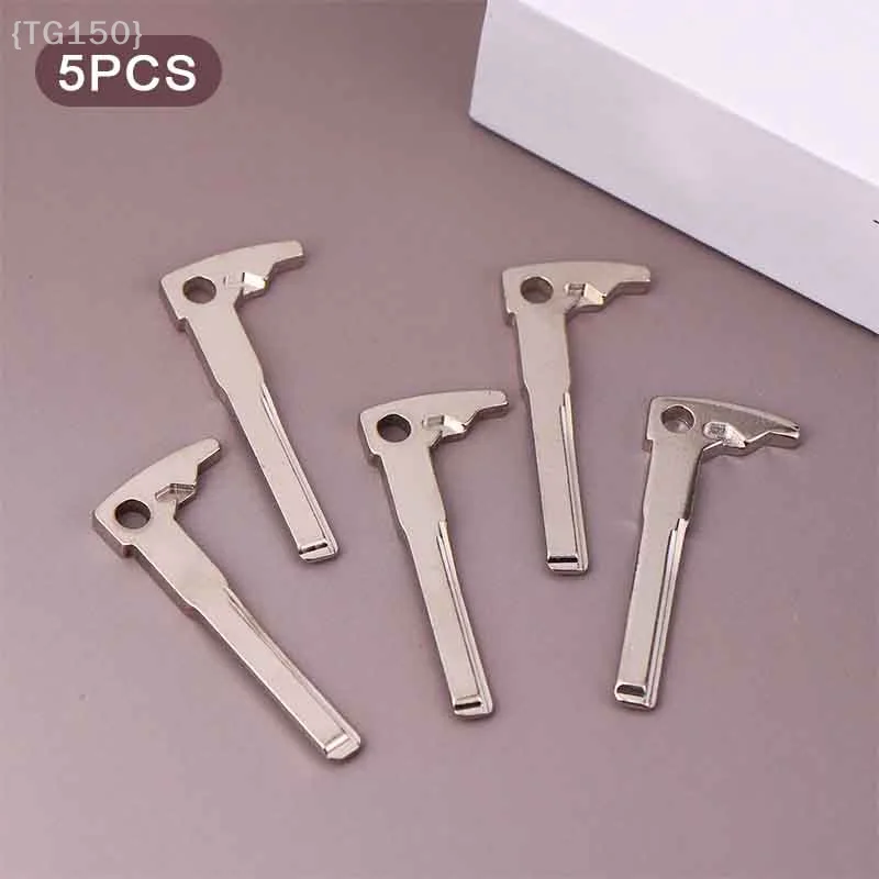 5 قطع من فراغات مفتاح السيارة الذكية، إدراج شفرة المفاتيح غير المقطوعة لاستبدال فوب عن بعد من الكروم، مجموعة أدوات الطوارئ لمفتاح Prox