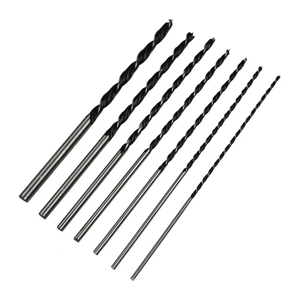 

7PCS High Carbon Steel Drilling Drill Bits Set 300mm Extra Long Straight Shaft for Plastic (Black)