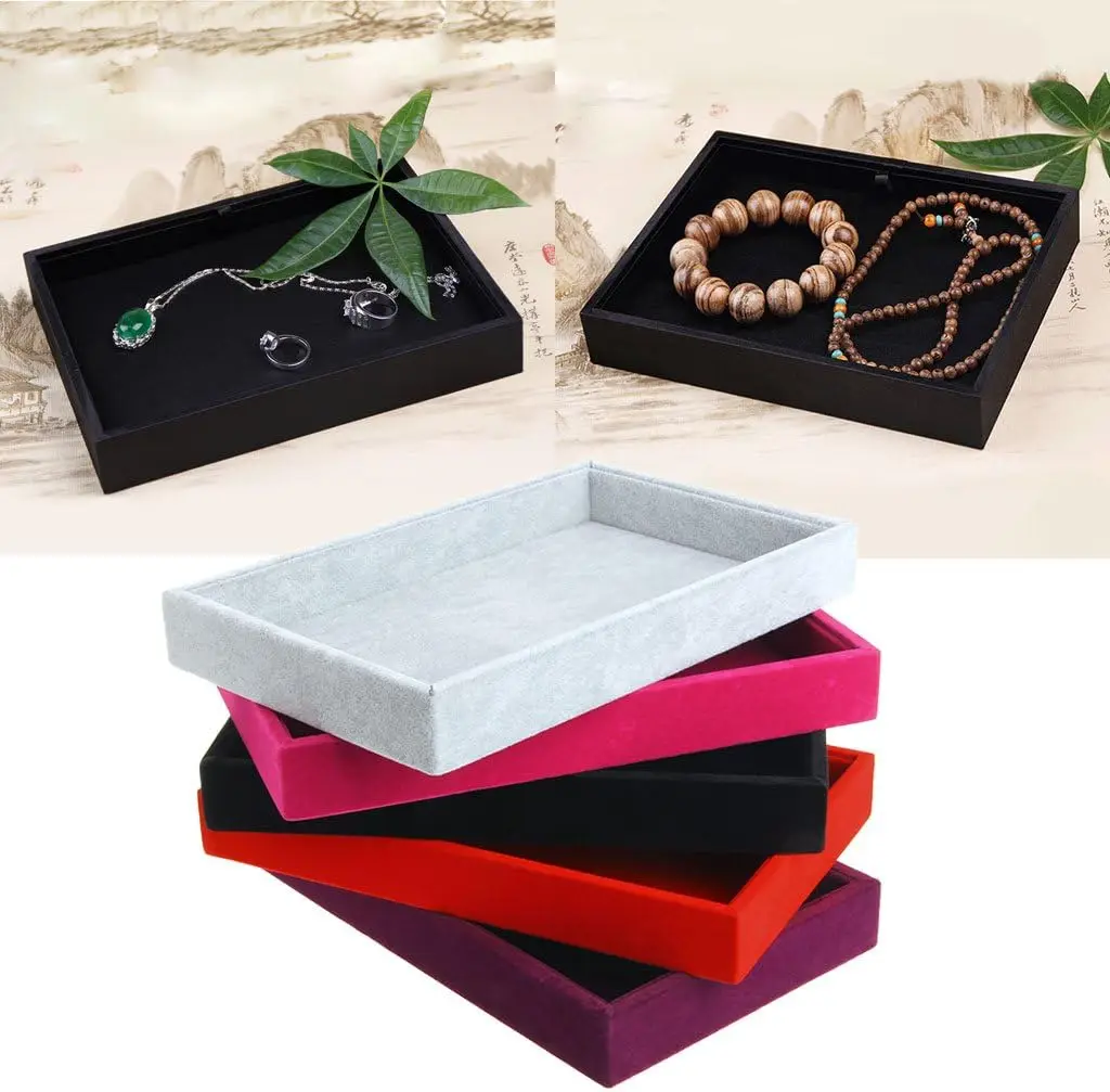 Stackable Jewelry Trays Inserts Velvet Catch All Jewelry Display Tray Case