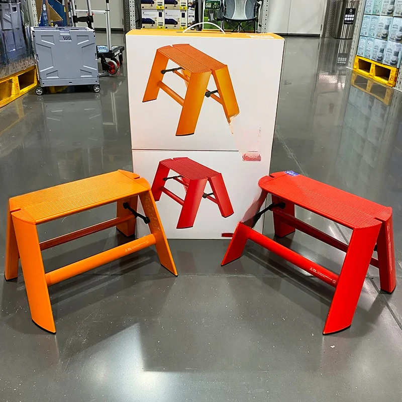 Aluminum Alloy Home Ladder Stool Wide Pedal Safety Anti-Skid Two-Step for Washing Children's Climbing Seat