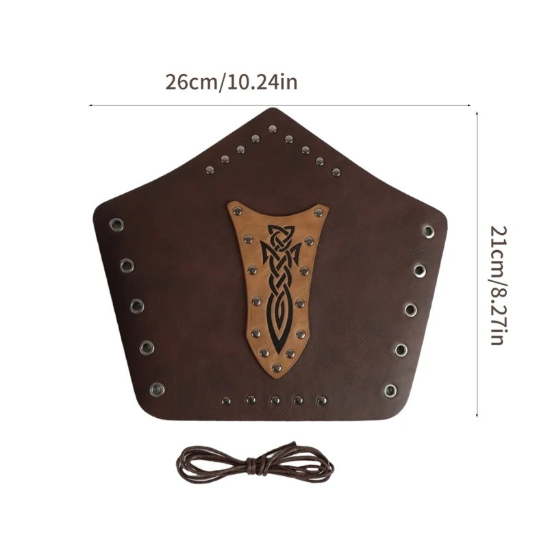 Medieval Wristband Men Cosplay Studs Embossed Bracer Gauntlet for Men Cosplay PU Wristband for Photoshoots and Stage