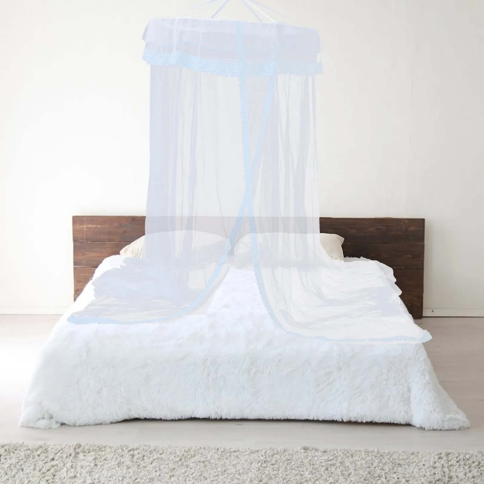 1 set Princess Bed Canopy Round Dome Hanging Mosquito Net For High Density Mesh Breathable Fabric Full Coverage Protection
