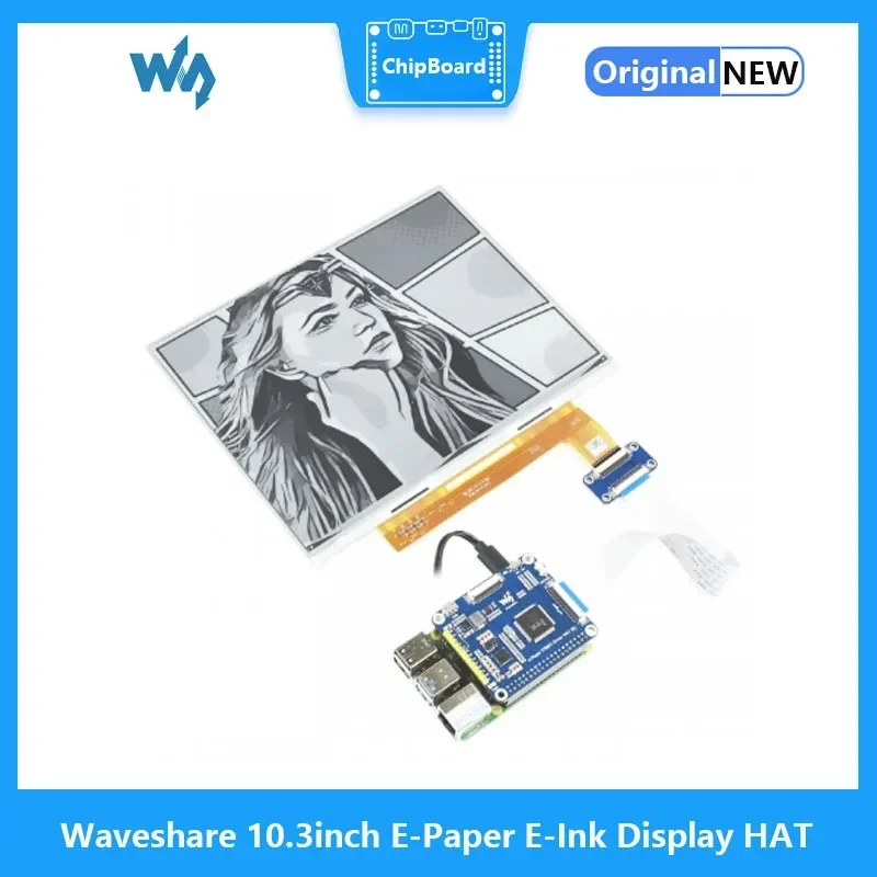 Waveshare  10.3inch e-Paper e-Ink Display HAT For Raspberry Pi, 1872*1404, Black / White, 16 Grey Scales, USB / SPI / I80