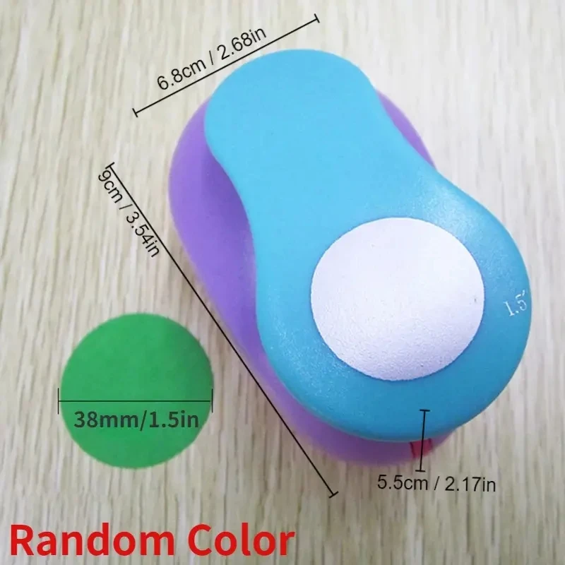 8/16/25/38/50mm warna acak pukulan lingkaran DIY Embossing Punches mesin Scrapbooking kertas pemotong lubang Punch bulat