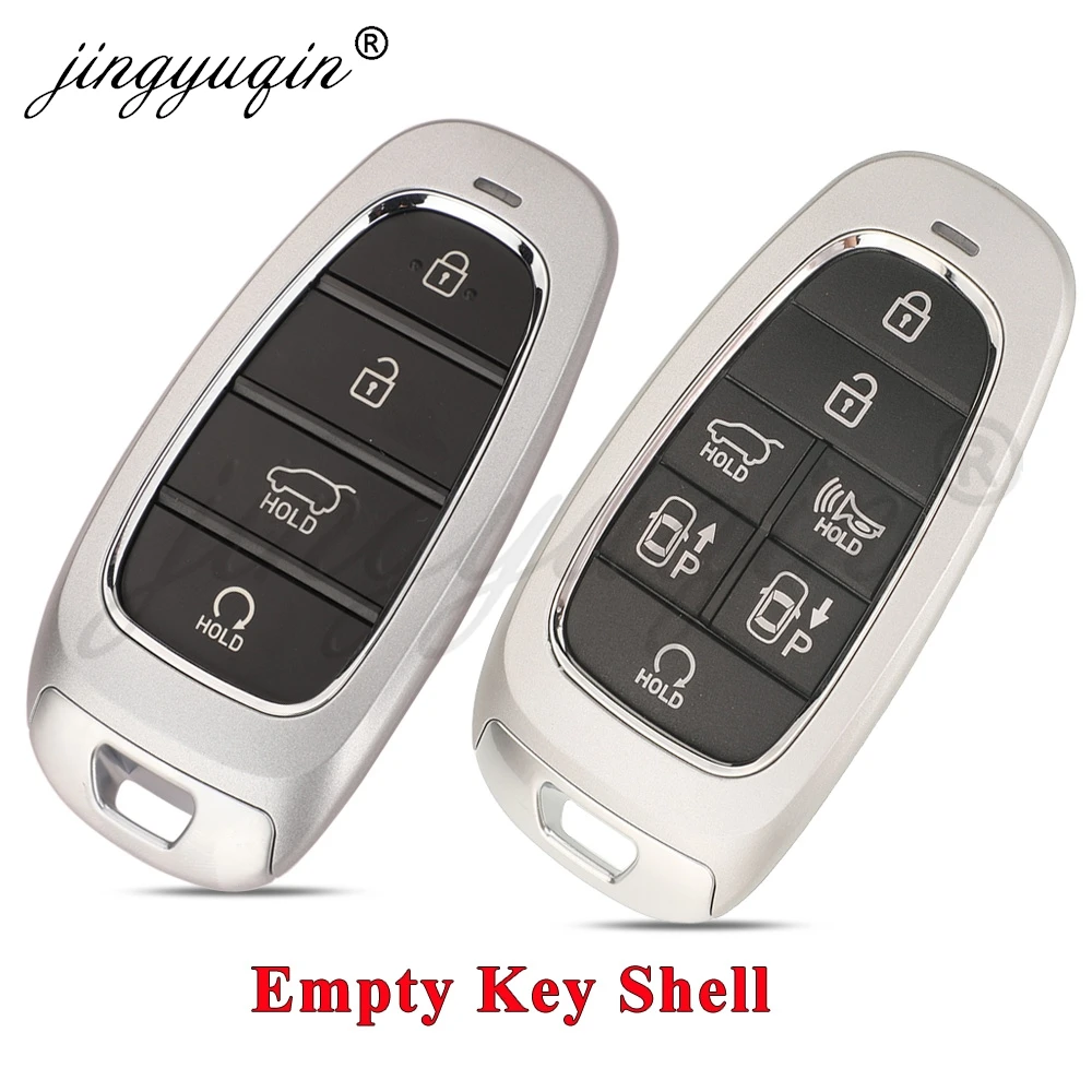 

jingyuqin 4Buttons Car Key Shell for Hyundai Nexo Sonata Tucson Santa Fe 2022+ Smart Keyless Card Fob Case Replacement