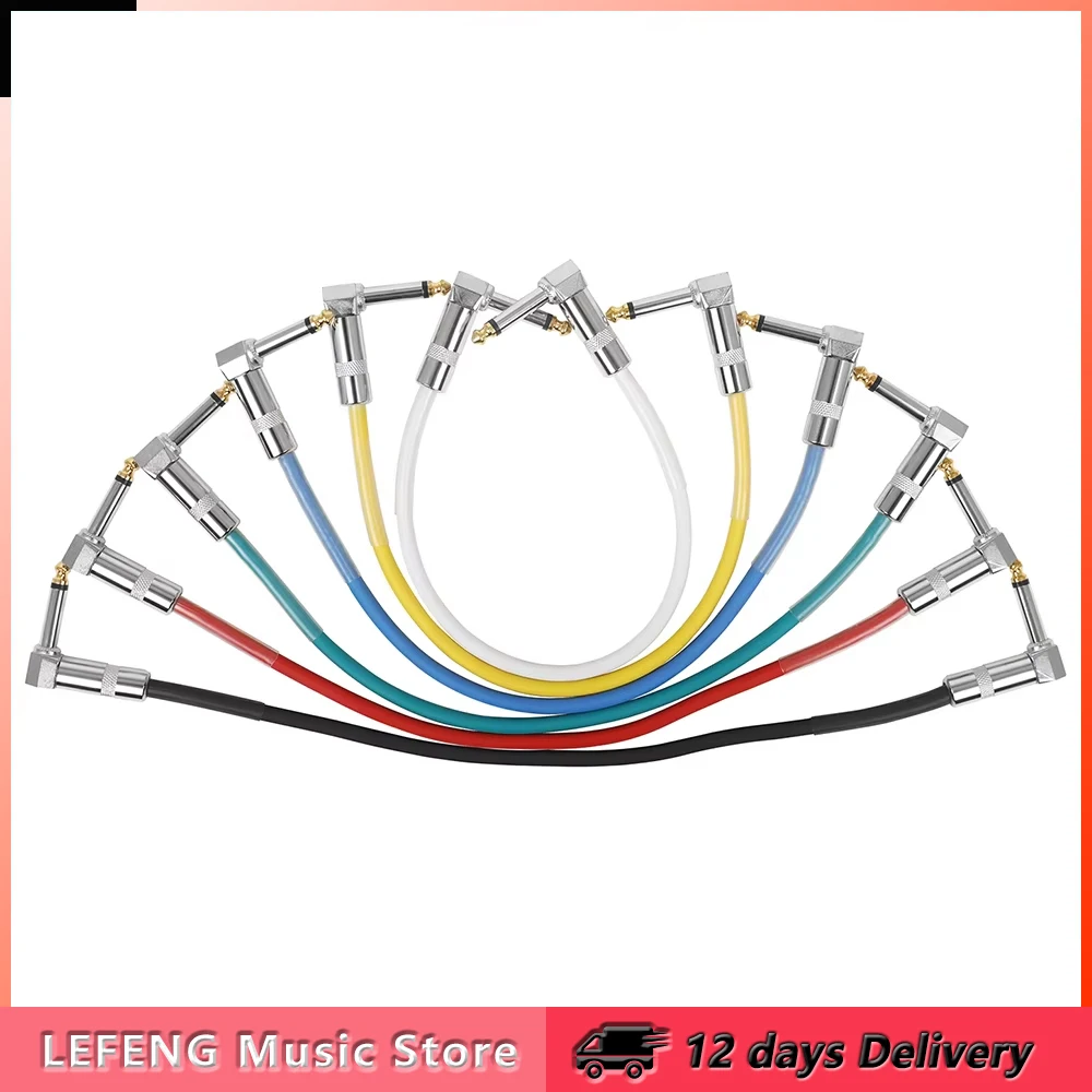 IRIN Guitar Effect Pedal Cable 30CM 6.35mm Multicoloured Low Noise Shielded Audio Connection Cable Electric Guitar Accessories