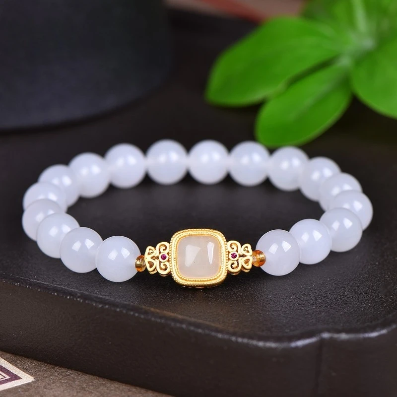 

Новый натуральный изысканный золотой шелковый нефритовый браслет, изысканные модные украшения