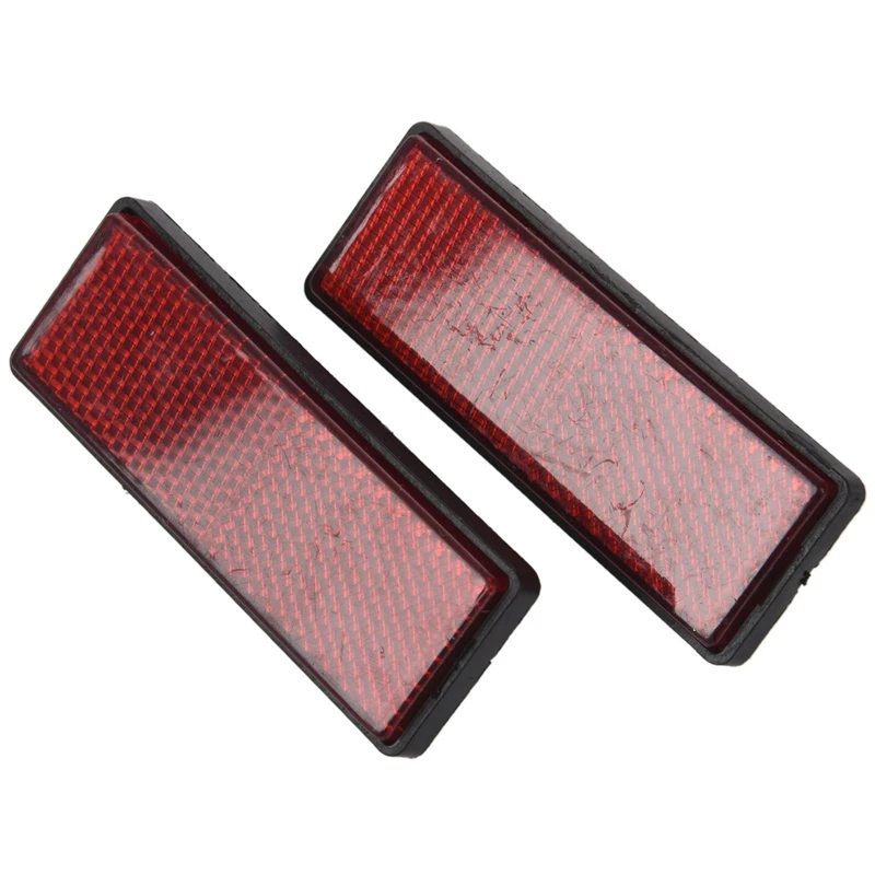 8X Rectangle Red Reflectors Universal For Motorcycles ATV Bikes Dirt Bikes