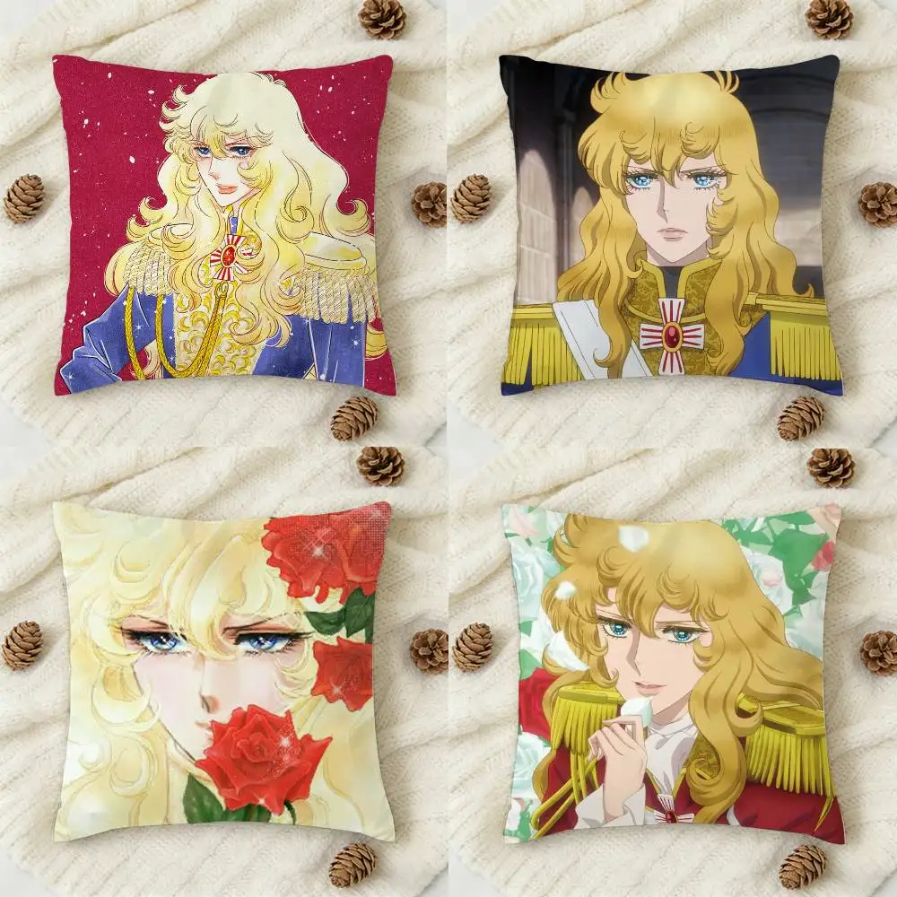 Rose of V-Versailles Lady Oscar Double-sided Printed Square Decorative Cushion Cover for Sofa Living Room Home Decor