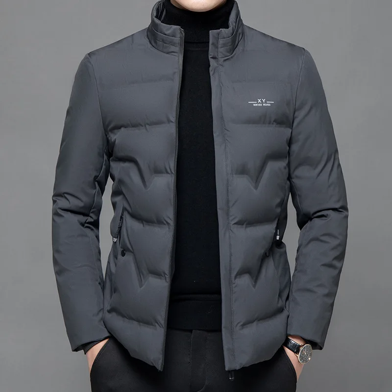 Chaqueta de algodón para hombre, Parka gruesa y cálida con cuello levantado, informal, ajustada, para invierno, novedad de 2021