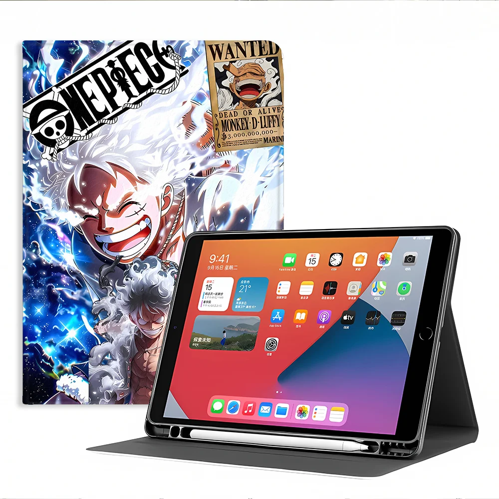 One P-Pieces Anime With Pencil Holder Case for Apple iPad Air 11 13 M4 M3 M2 A16 2026 10th 7/8/9th Pro11 13 Air 4/5/6th