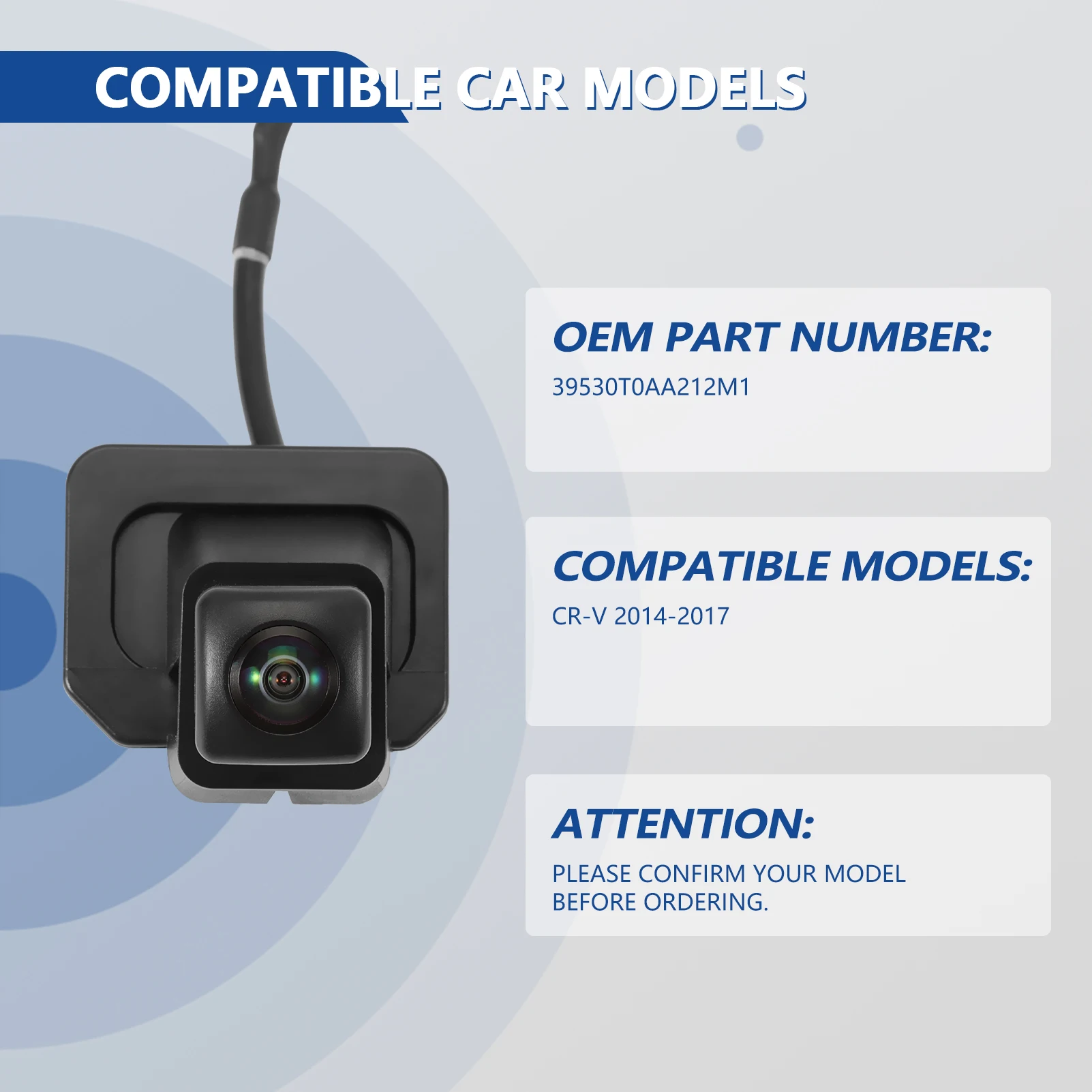 

Автоматическая камера заднего вида для CR-V 2014-2017, камера помощи при парке, резервная камера заднего вида 39530-T0A-A212-M1 39530T0AA212M
