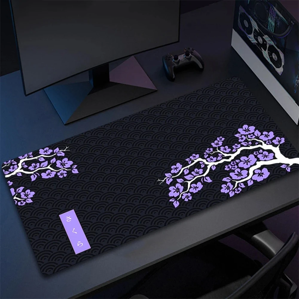 Purple Sakura Mouse Pad Large Mousepads PC Gamer Mousepad Office Mouse Mats Kawaii Desk Mat Rubber Keyboard Mats Gifts