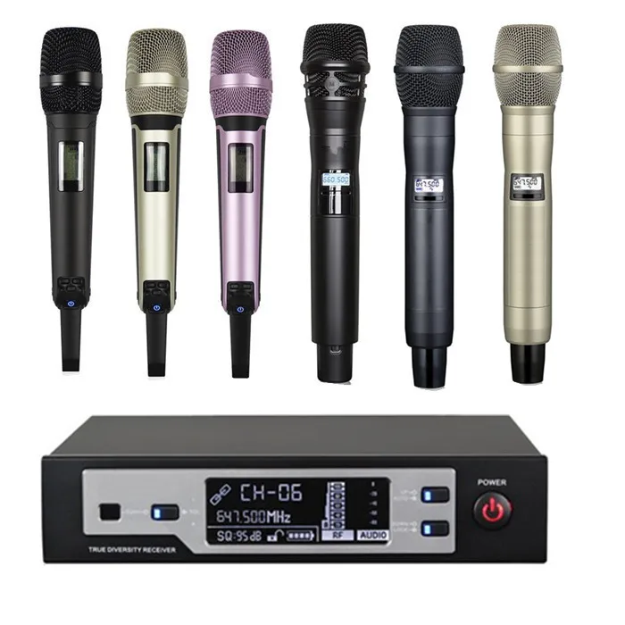 True diversity 640 ~ 665MHz inalámbrico KTV karaoke microfono inalambrico skm9100 auriculares lavalier micrófono inalámbrico profesional