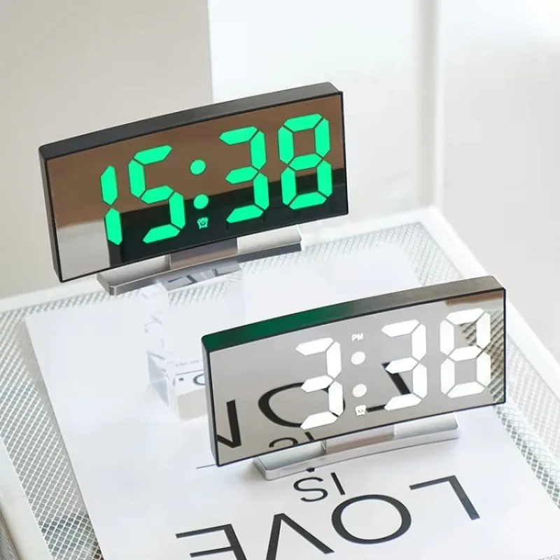 Multifunctional LED Curved Screen Desktop Electronic Clock
