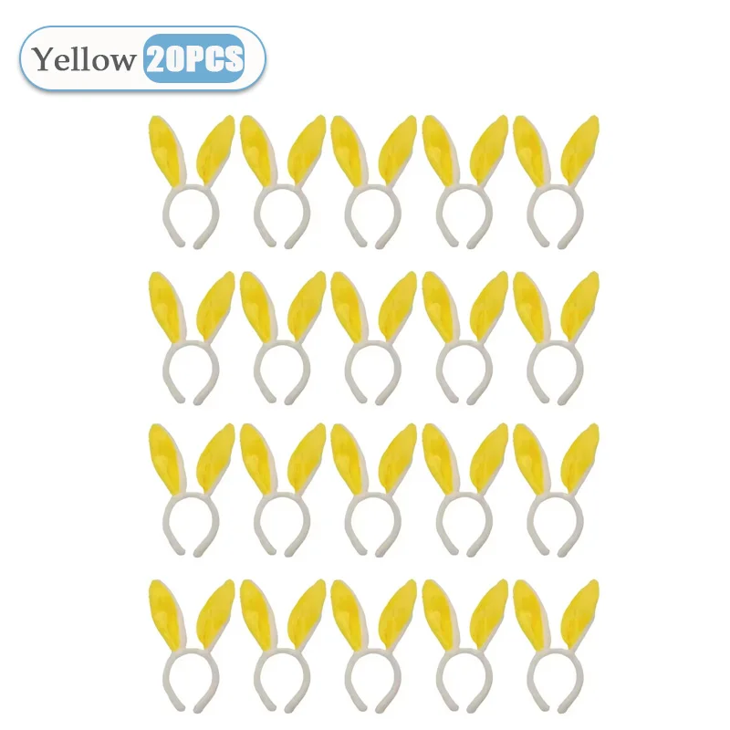 1-20PCS Pink Rabbit Ear Headbands Cute Plush Bunny Ears Hairband Easter Decorat Costume Party Cosplay Hair Hoop Hair Accessories image 3