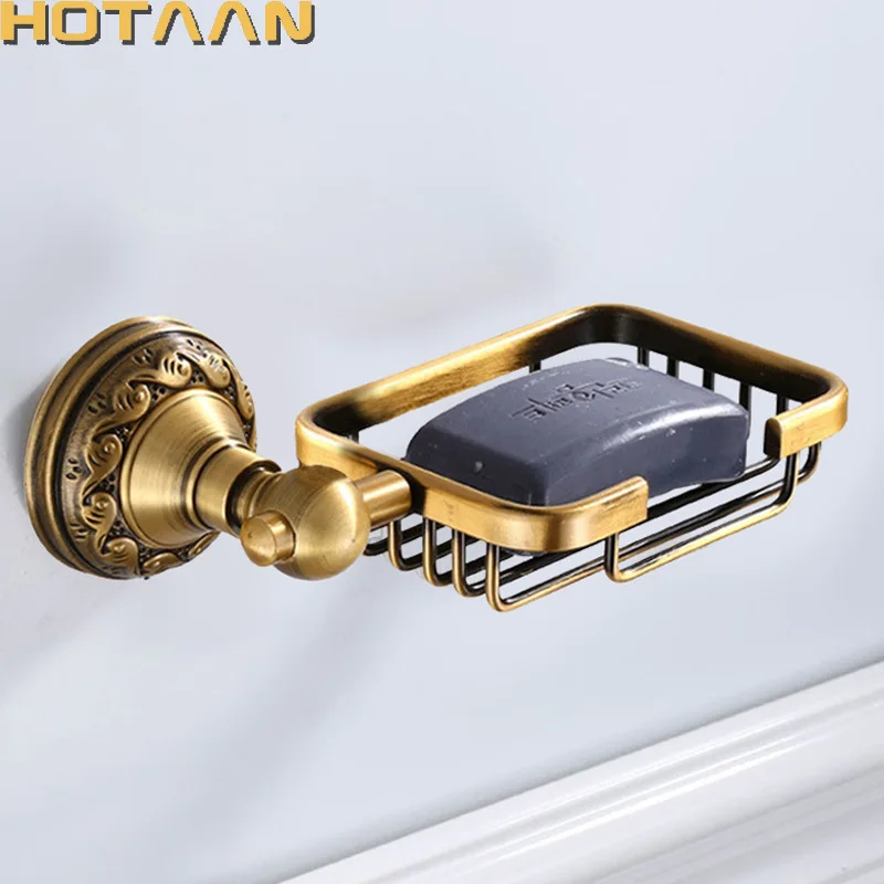 Solid Aluminium Wall Mounted Antique Brass Color Bathroom Soap Basket New Bath Soap Dish Holders Bathroom Products YT-13990