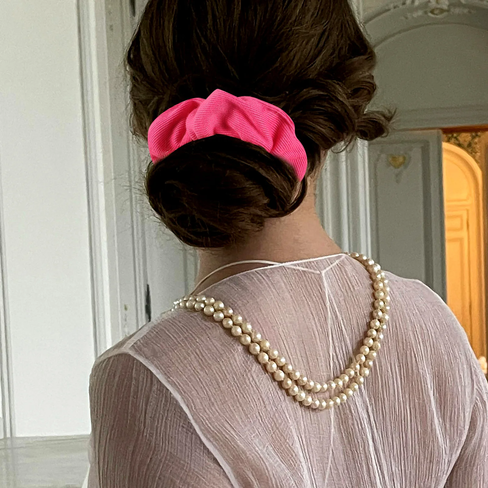 

6pcs Large Intestine Tie Elastic Scrunchies Fashion Ponytail Holder For Women Big Hair Accessories Soft Durable Stretchable