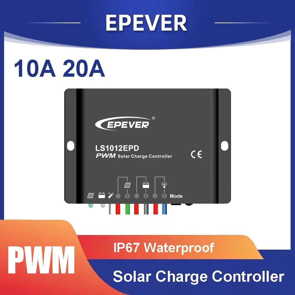 EPEVER 10A 20A Solar Street Light Solar Charger Controller with Timer and Light Controller IP67 Waterproof LS1024EPD LS2024EPD