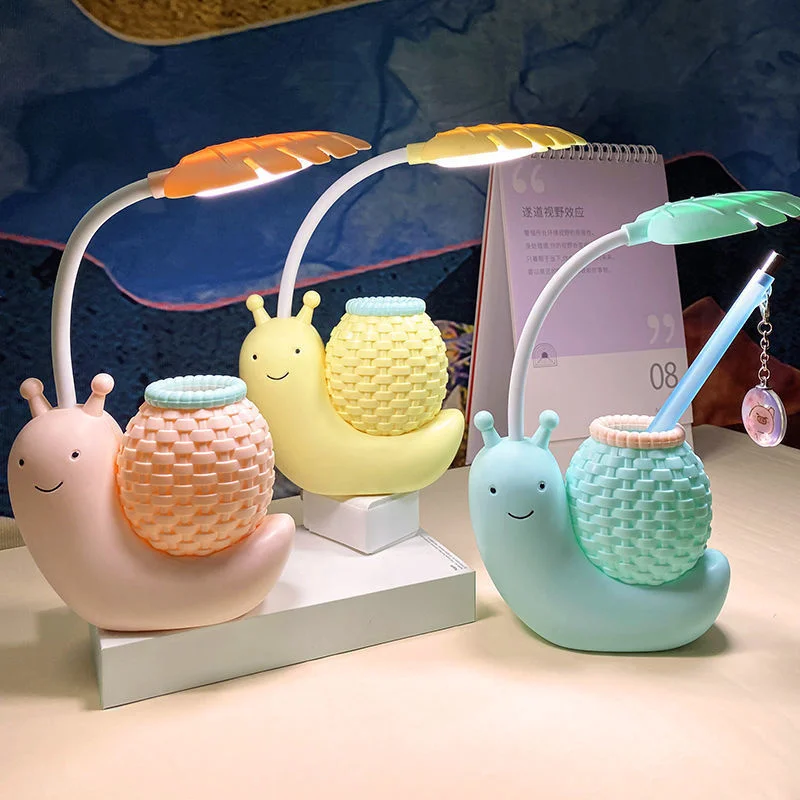 Cartoon LED Snail Desk Lamp Children Bedroom Night Light Reading Study Birthday Christmas Gift Home Decorations Eye Protection