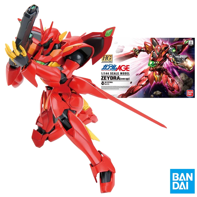 

Bandai Gundam Model Kit Anime Figure HG AGE-15 Zeydra XVM-ZGC Zeydra Genuine Gunpla Model Action Toy Figure Toys for Children