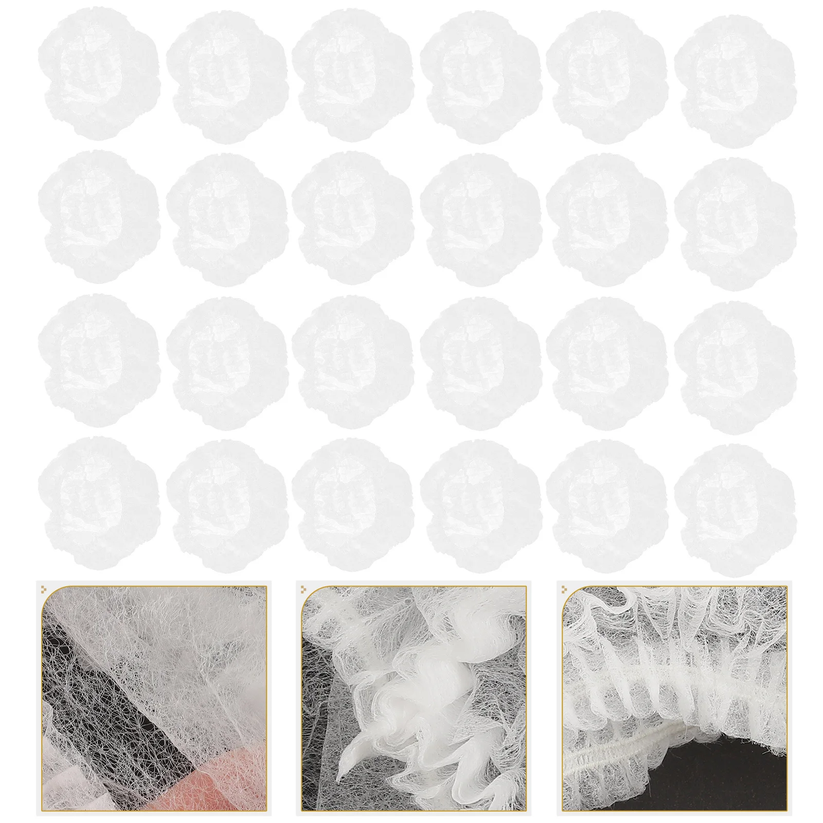 

100Pcs Disposable Non-Woven Fabric Caps Breathable Elastic Shower Bathing Cooking Camping Sweat Absorption Scratch Resistant