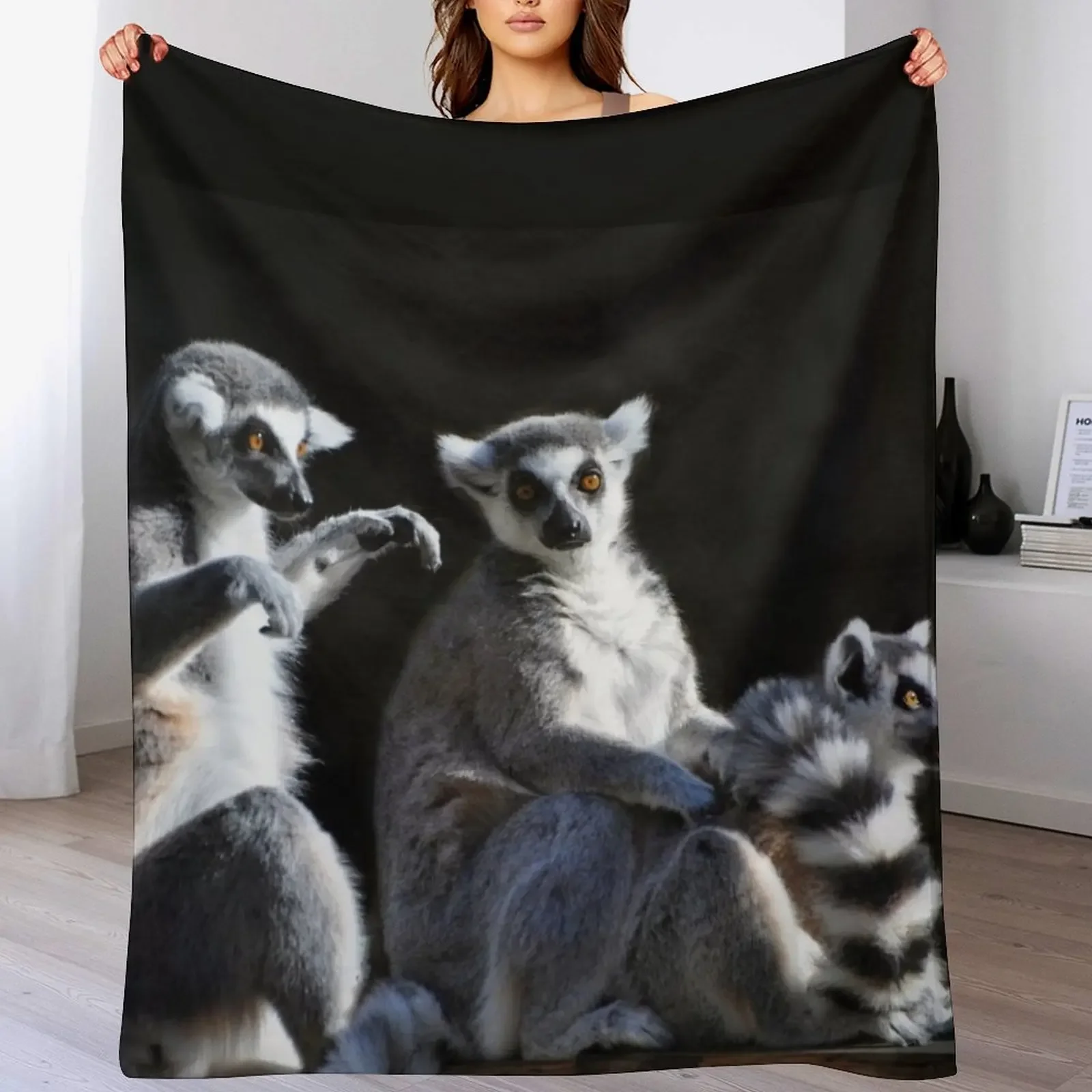 

Monkeys Throw Blanket Thins Single funny gift warm for winter Blankets