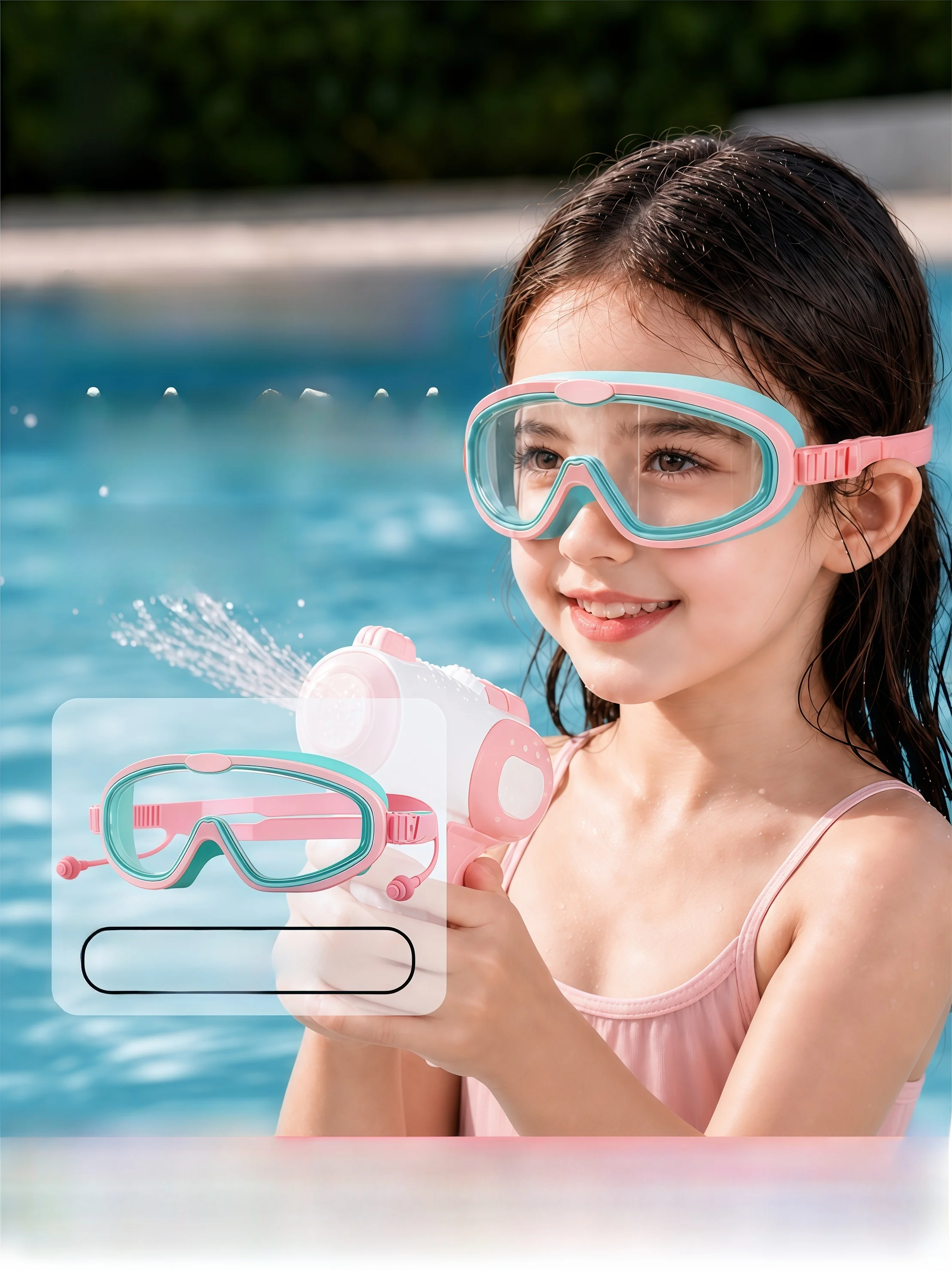 子供用スイミングゴーグル-防水-曇り止め-高精細保護-大型フレームセット-男の子と女の子用-特殊用途