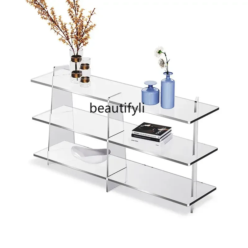 

Modern Minimalist Acrylic Bathroom Punch-Free Multi-Layer Storage Rack Living Room Floor Wall Storage Display Shelf she