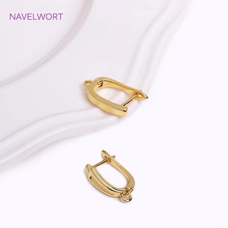 Smooth Lever-Back Earring with Open Ring 14K Gold Plated Earring Hook Clasps Findings DIY Jewelry Making Accessories Wholesale