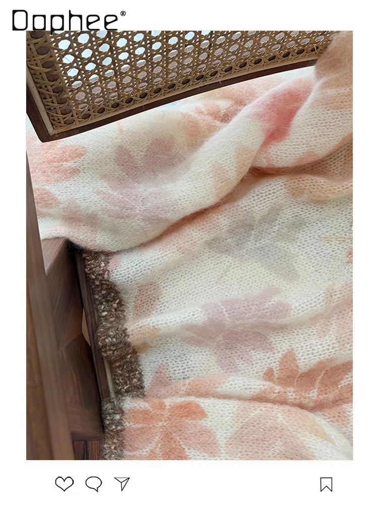 Alpaca Wool Color-Block Shiny Sequin Jacquard Round Neck Long Sleeve Soft Knitted Sweater Women Autumn Korean Fashion Sweater