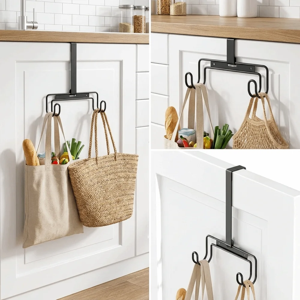 Carbon Steel Door Hooks Hanger Hanging No-Punch Door-Back Clothing Hangers Storage Rack Removable Clothes Coat Hooks
