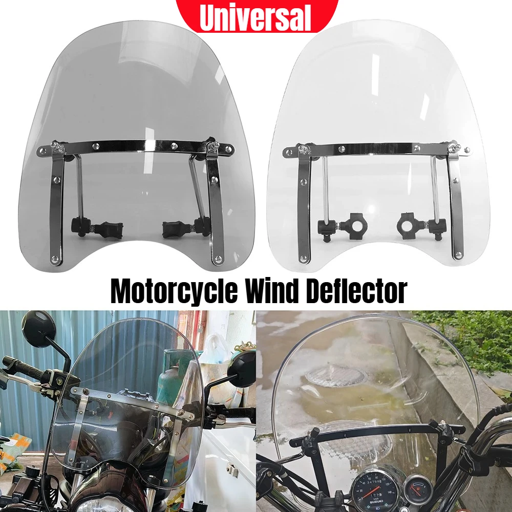 

Universal Motorcycle Wind Deflector Windshield for Harley Suzuki Yamaha Dirt Bikes, Motorbike Windscreen Protector