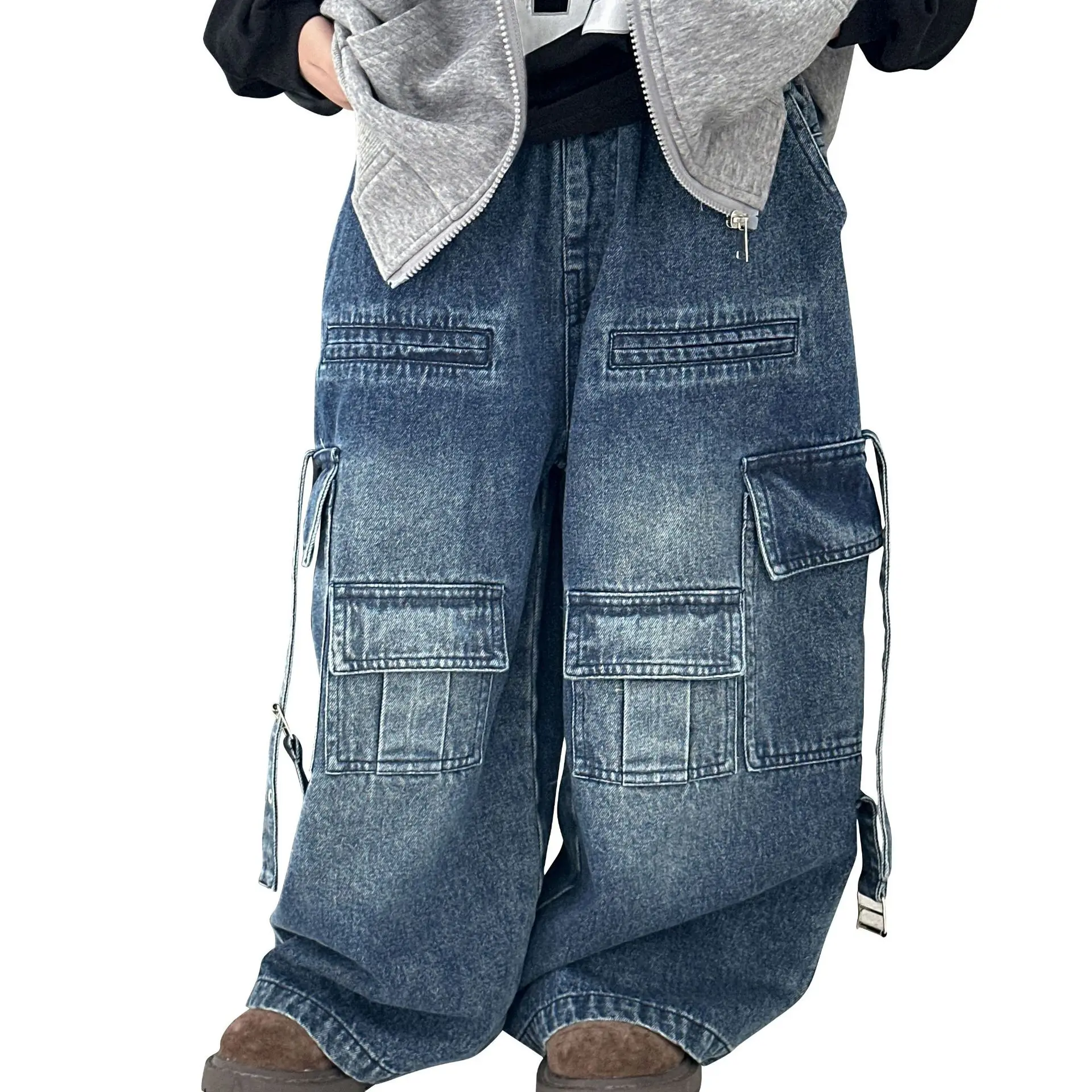 

Boys' Autumn Jeans Overalls Loose Boys' Trousers 2026 Spring and Autumn New Children's Korean Version Pants Children's Clothing