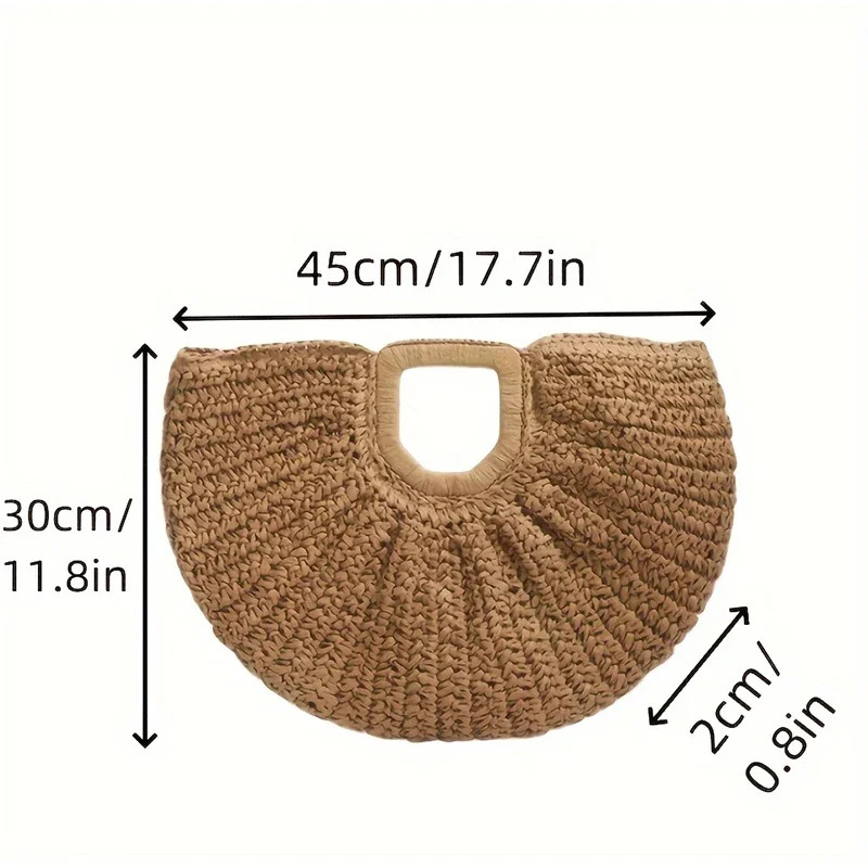 Marke Woven Clutch Tasche Luxus Neue High-end-Meer Urlaub Reise Große Kapazität Stroh frauen Einfache Textur Mode brieftasche – Detail 11