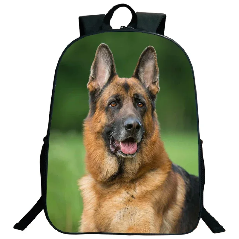 Large Capacity German Shepherd Print Backpack Boys Girls Cute Corgi School Bags Husky Dog Daypack Waterproof Bookbag Travel Bag