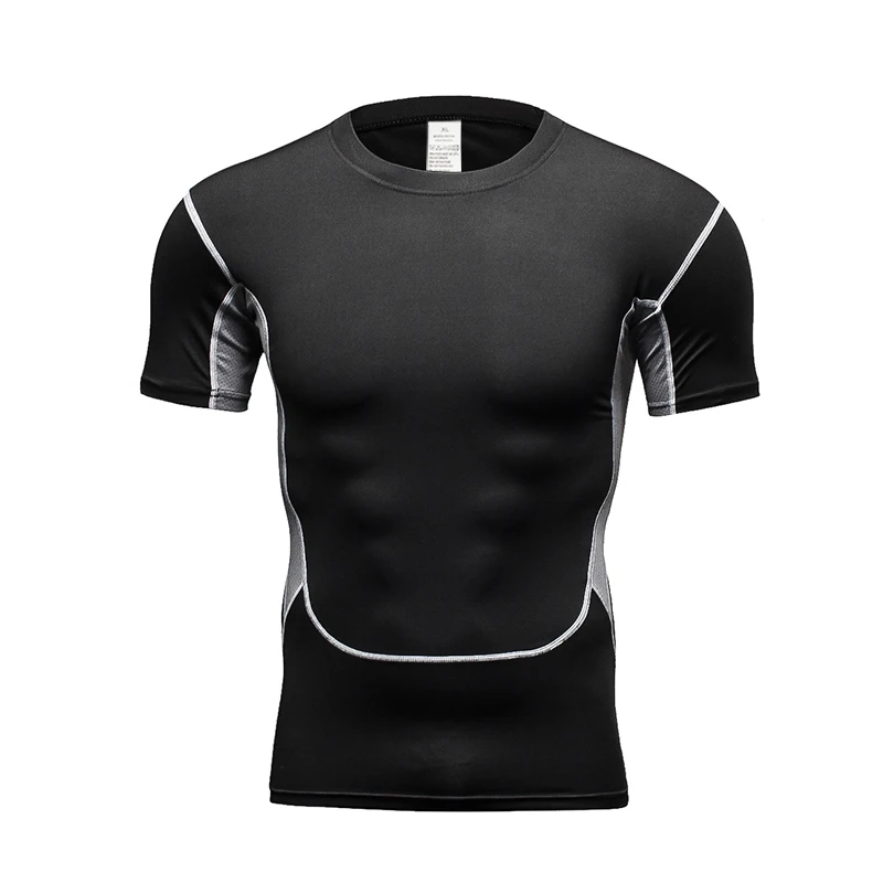 High-quality breathable men's fitness sports shirt - quick-drying sweat-absorbing running tight-fitting clothing - suitable for