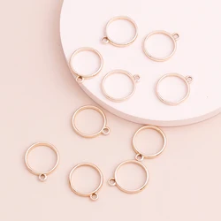 Leslie 30pcs 18*15mm Alloy Circle Round Charm Metal Hollow Frame Bezel Pendant for Diy Earrings Necklace Jewelry Accessories