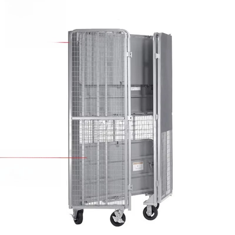Portable strong stability equipment Transport wire shelves Lockable metal steel cage for storage