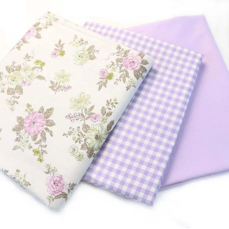 

100% Cotton Width 235cm Fabric Pastoral Purple Flower Floral for BIY Bedding sheet Dress Craft Home Decor Quilting Textile Tissu