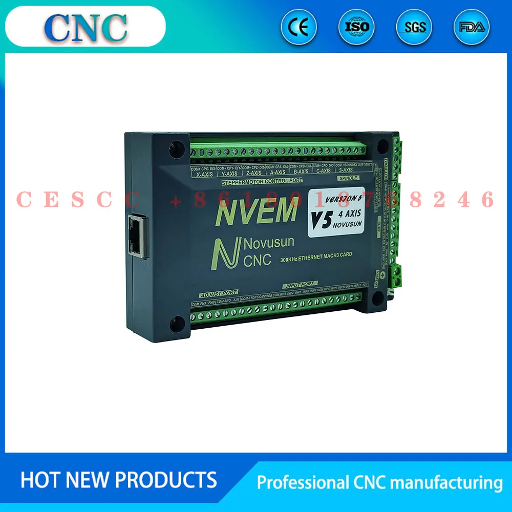 New upgrade V5 NVEM Mach3 engraving machine control card 300KHz network port suitable for CNC controller 3456 axis display