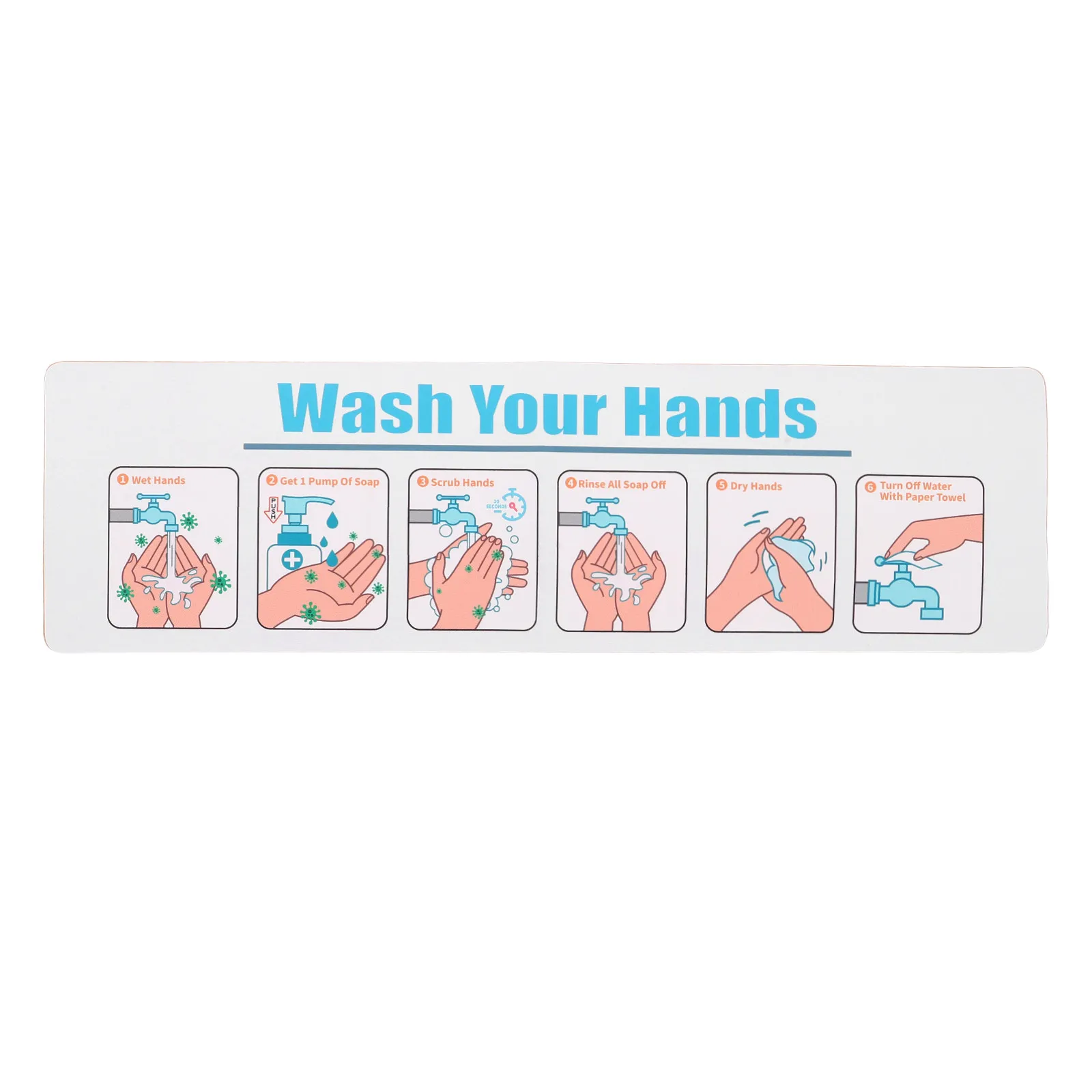 PVC Hand Washing Sign Sticker Self Adhesive Waterproof Wash Hands Decal for Sinks Walls Business Schools Restaurants Hygiene