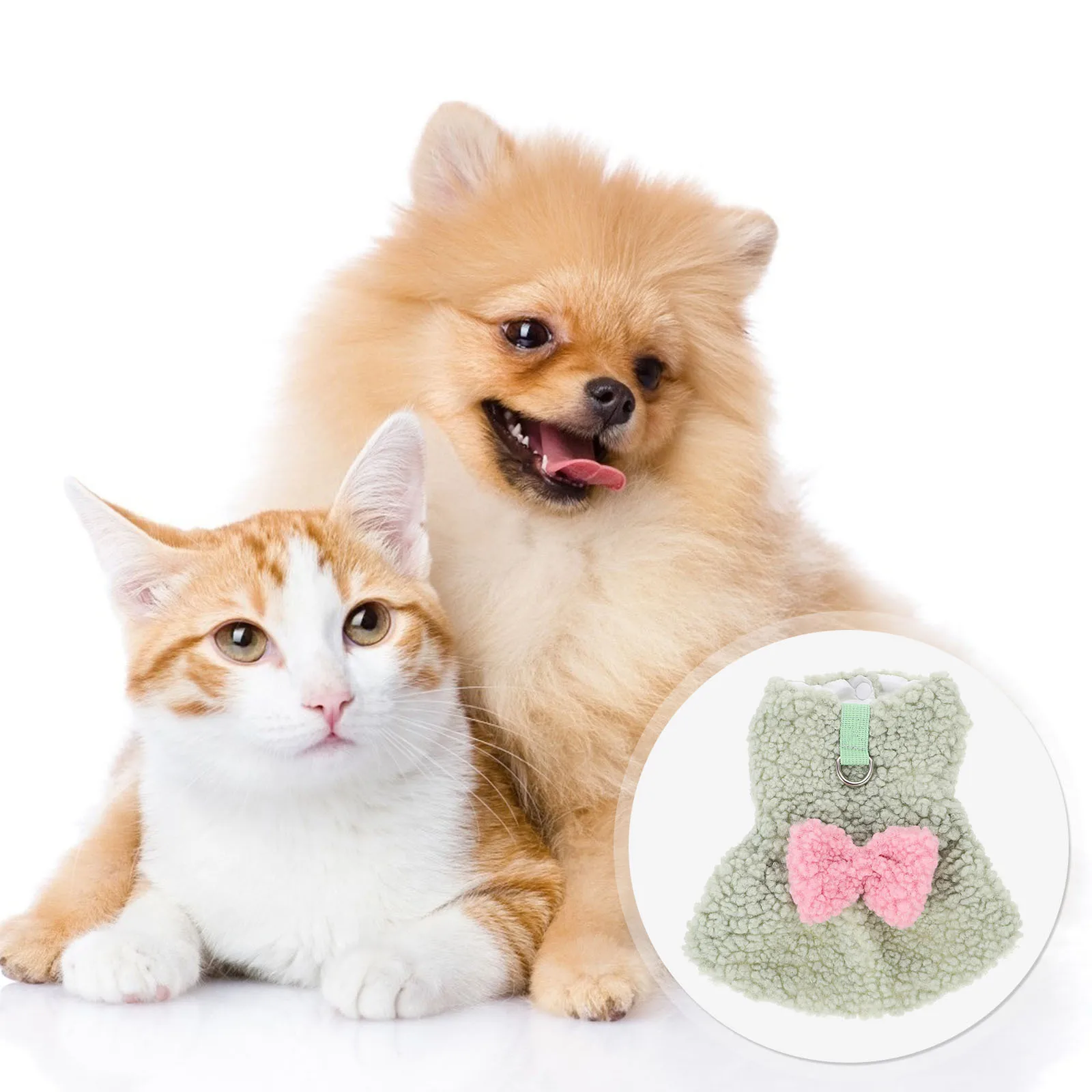 

Bowknot Dog Winter Warm Clothes Soft Comfortable Fit Lightweight Thermal Pet Coat Winter Dog Outfit Adorable Costume